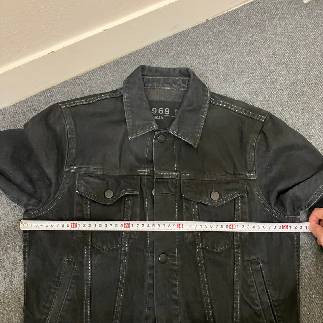 N12 갭 데님 트러커 와플 청자켓 블랙 상품이미지6