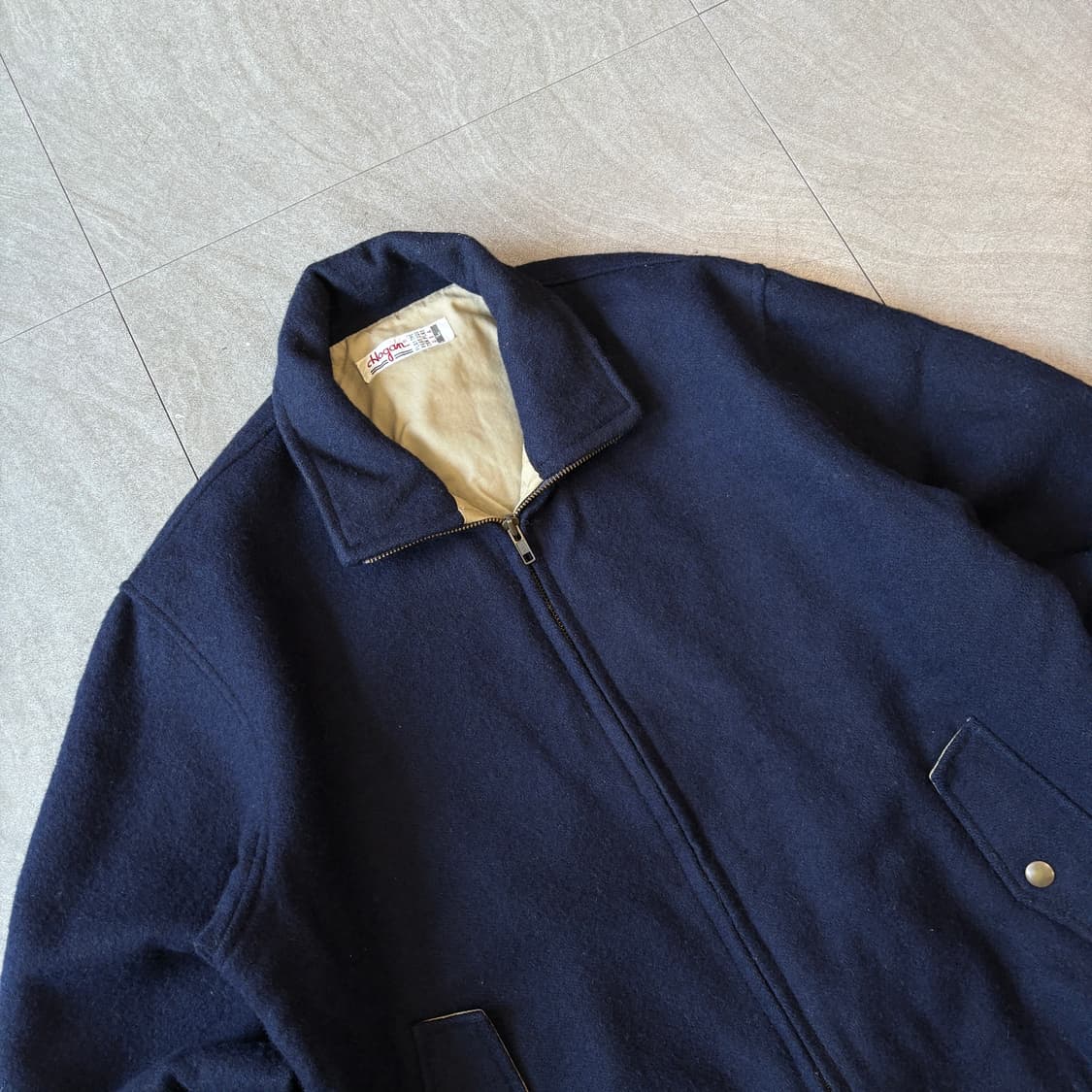 90s 90년대 생산 일본 빈티지 네이비 울 자켓 상품이미지2