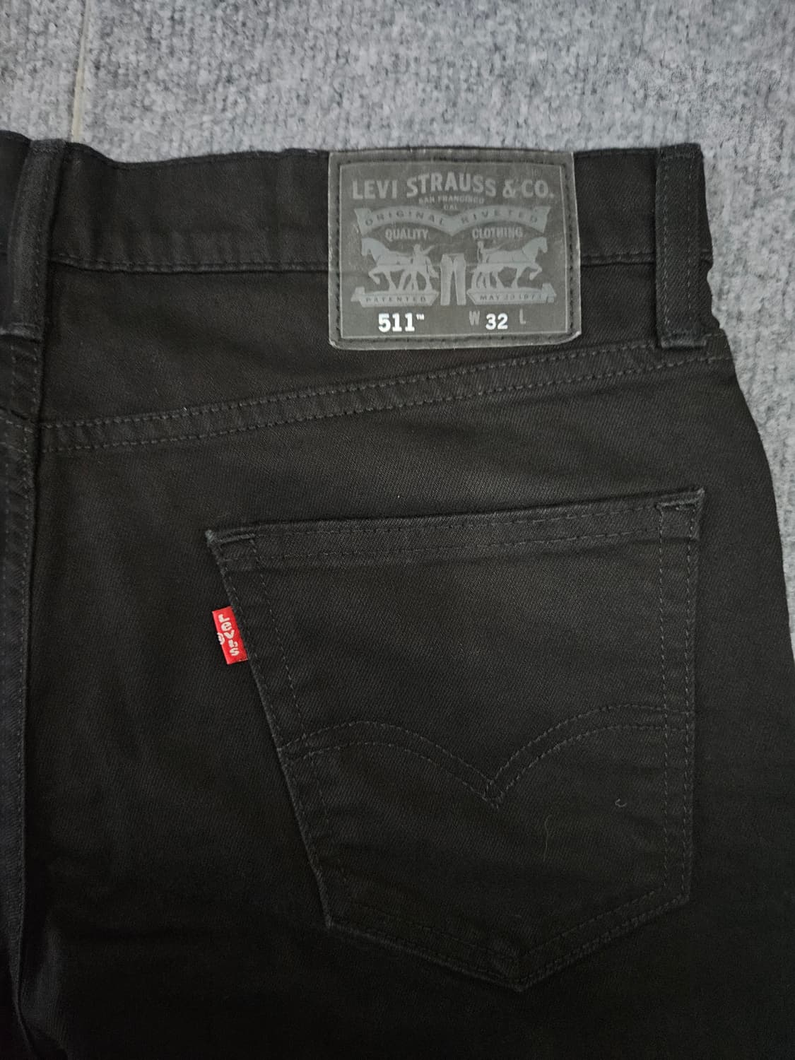리바이스 511 W32 레드탭 하프 데님 블랙 팬츠 상품이미지4