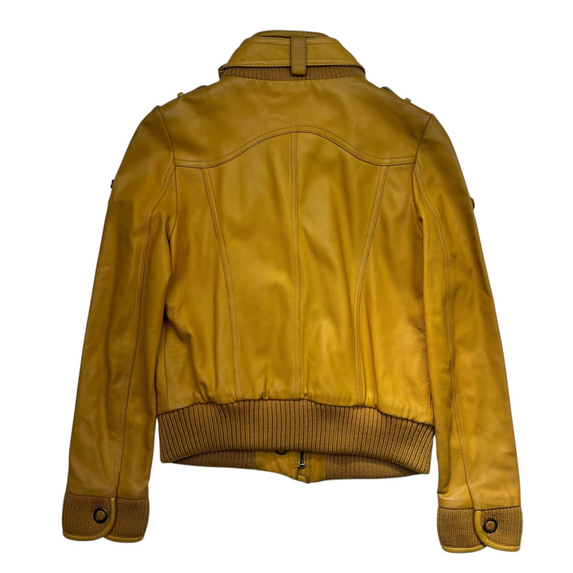 본더치 y2k 크롭 렘 스킨 옐로 레더 자켓 S 상품이미지4