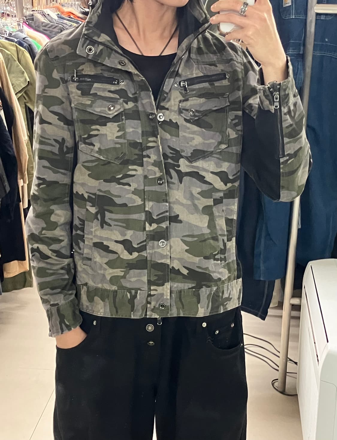 VTG 카모플라쥬 밀리터리 필드 자켓 XL 상품이미지8