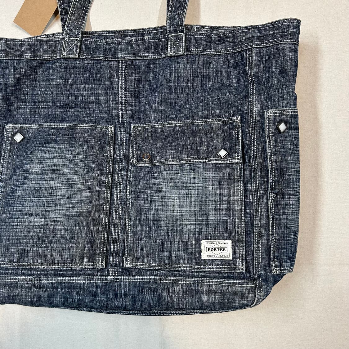 요시다 포터 온스 코튼 블루 데님 숄더백 토트백 상품이미지2