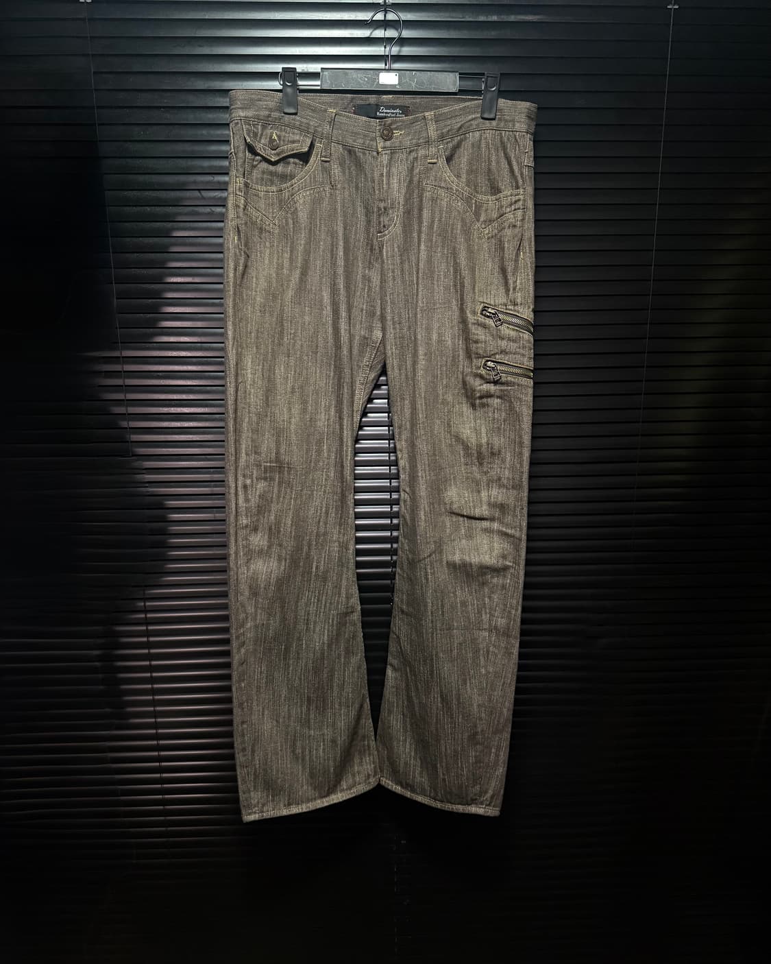 Dominate 커브드 브라운 데님 웨스턴 부츠컷 플레어 펑크 일본 32 상품이미지3