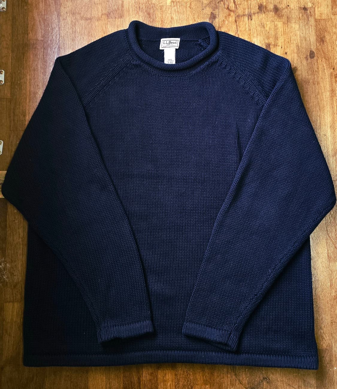 L.L.BEAN 엘엘빈 네이비 코튼 니트 스웨터 XXL 싸이즈 상품이미지1