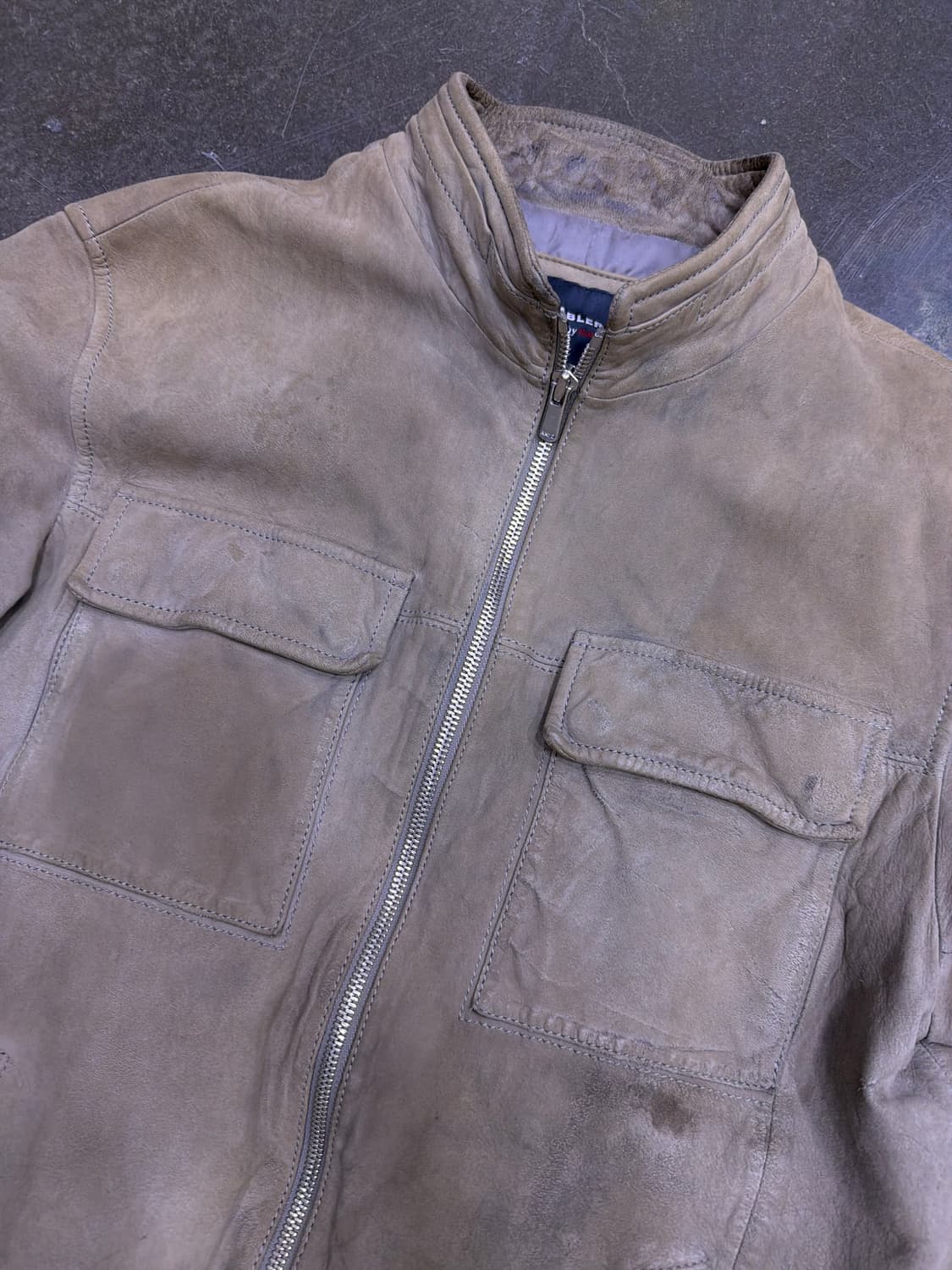 스트라블러 바이 앤드지 스탠 카라 양가죽 포켓 레더자켓 95 상품이미지3