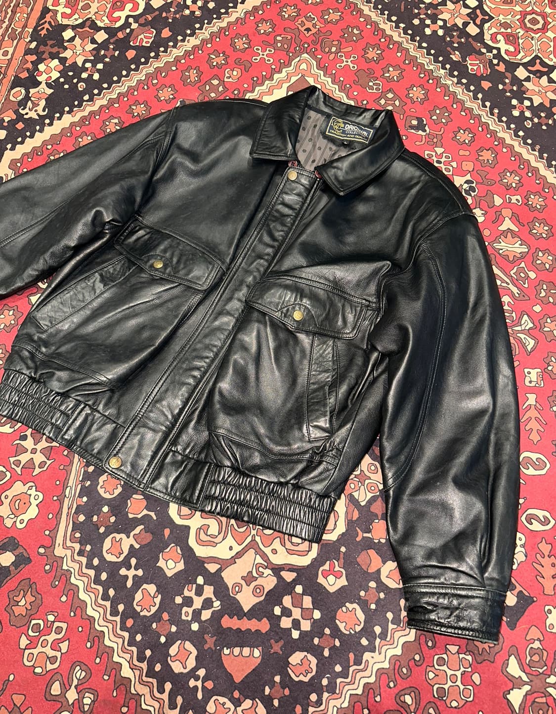 ( XL ) 가죽자켓 봄버자켓 레더자켓 항공점퍼 항공자켓 빈티지가죽 상품이미지5