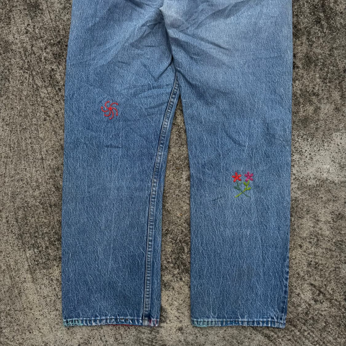 [34] 90s 리바이스 501 자수 커스텀 데님 팬츠 상품이미지7