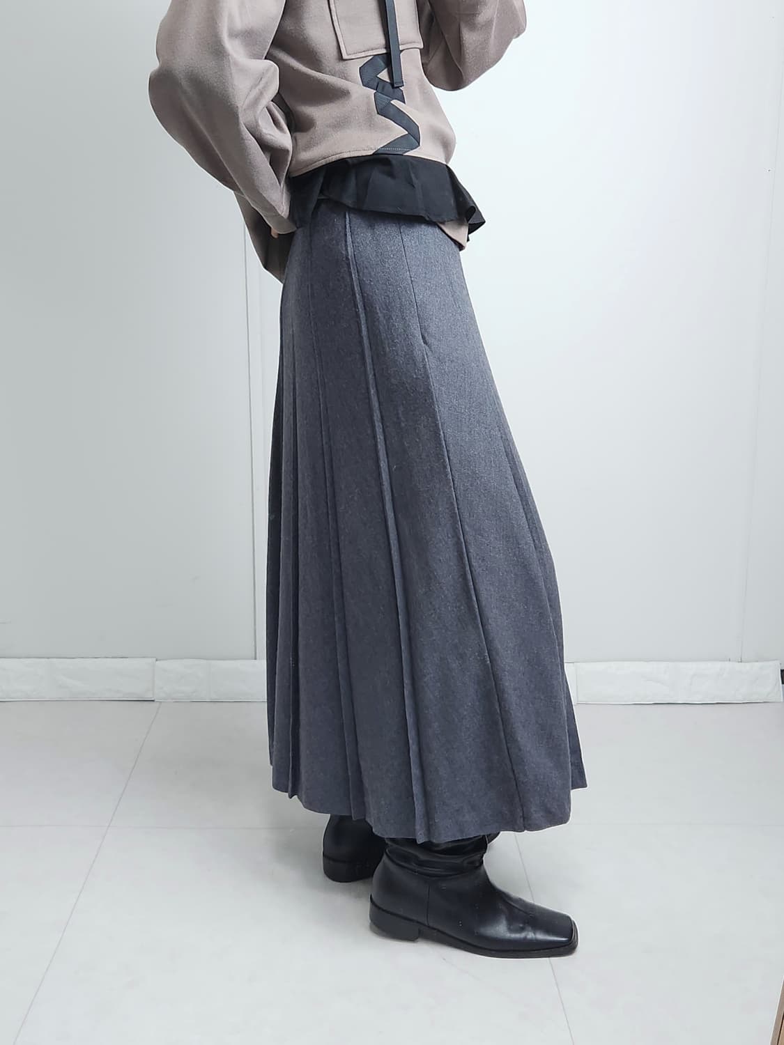 플리츠 롱 스커트 상품이미지4