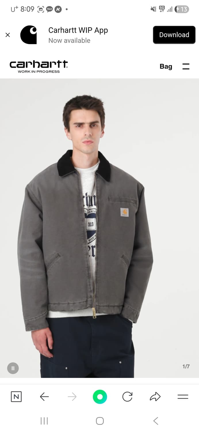 칼하트 WIP OG 디트로이트 자켓 Graphite Black L 상품이미지2