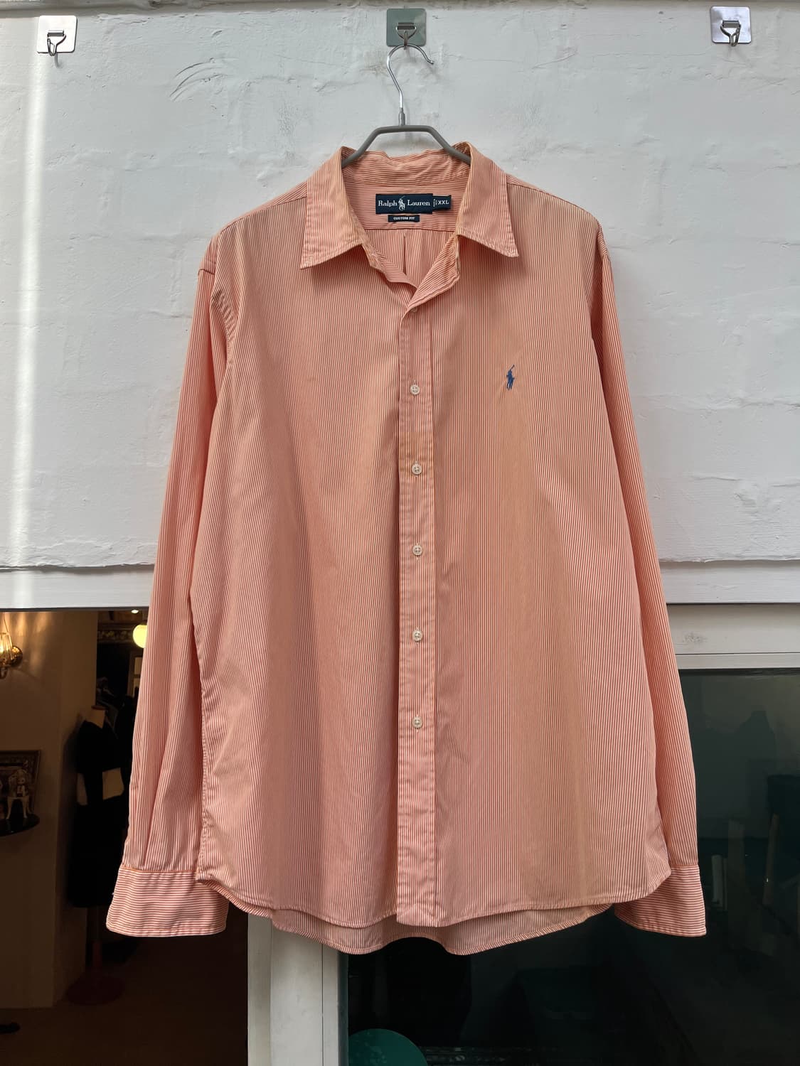 Polo Ralph Lauren 폴로 오렌지 스트라이프 셔츠 XXL 상품이미지1