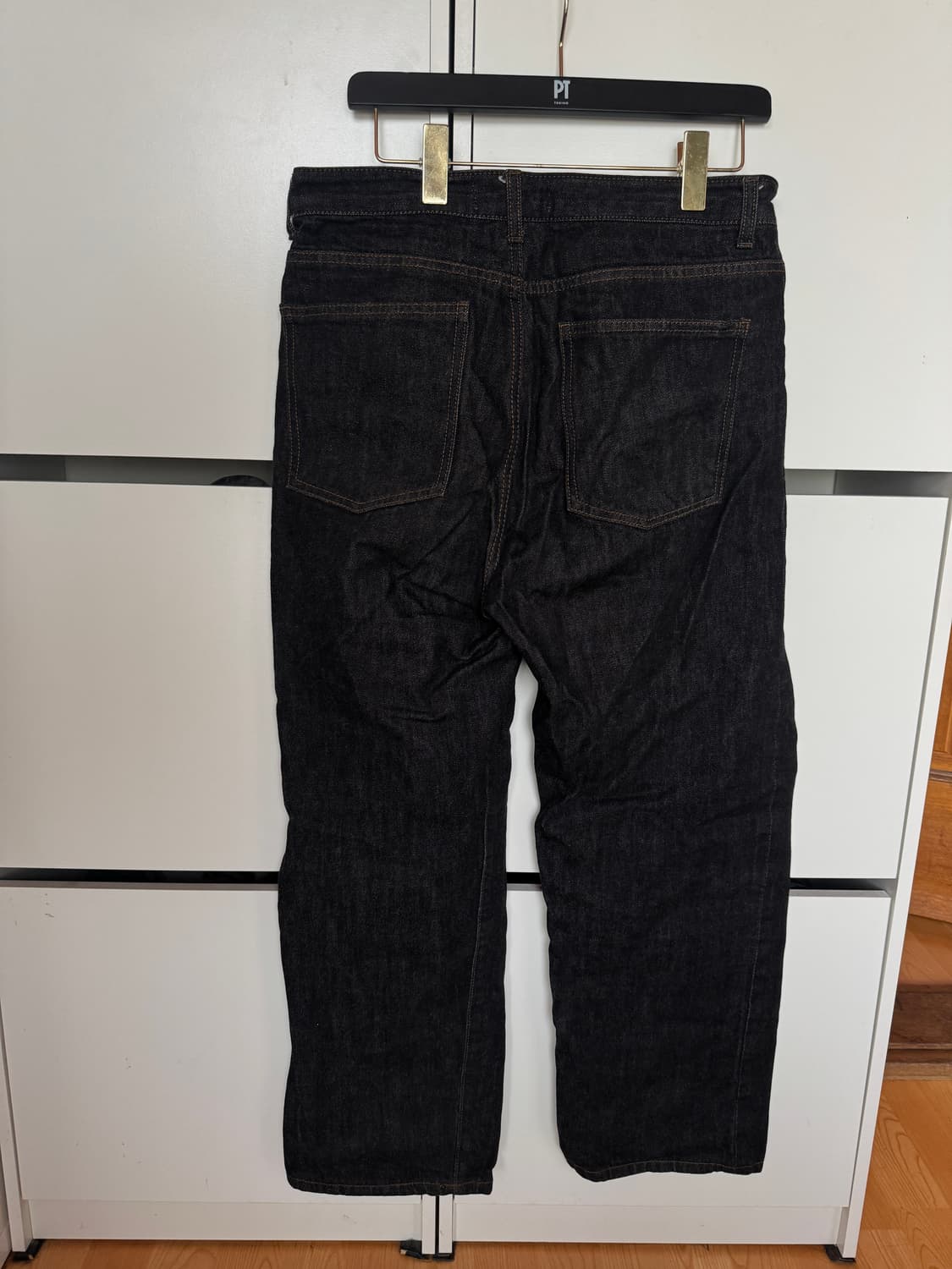 비슬로우 원턱 셀비지 데님 블랙 32 상품이미지2