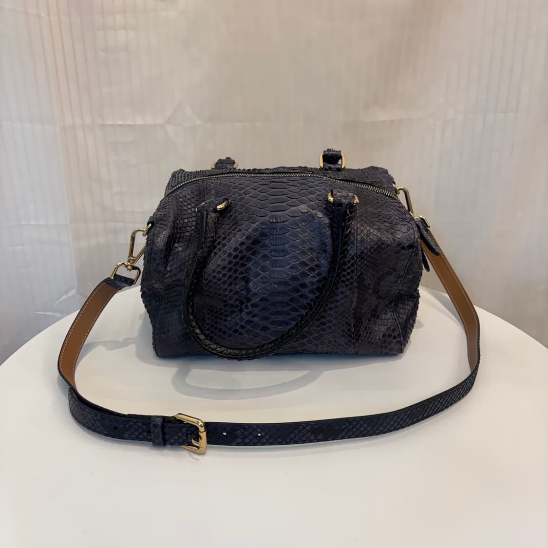 정품 크리스티나에페 리얼 파이톤 뱀피 투웨이백    상품이미지5