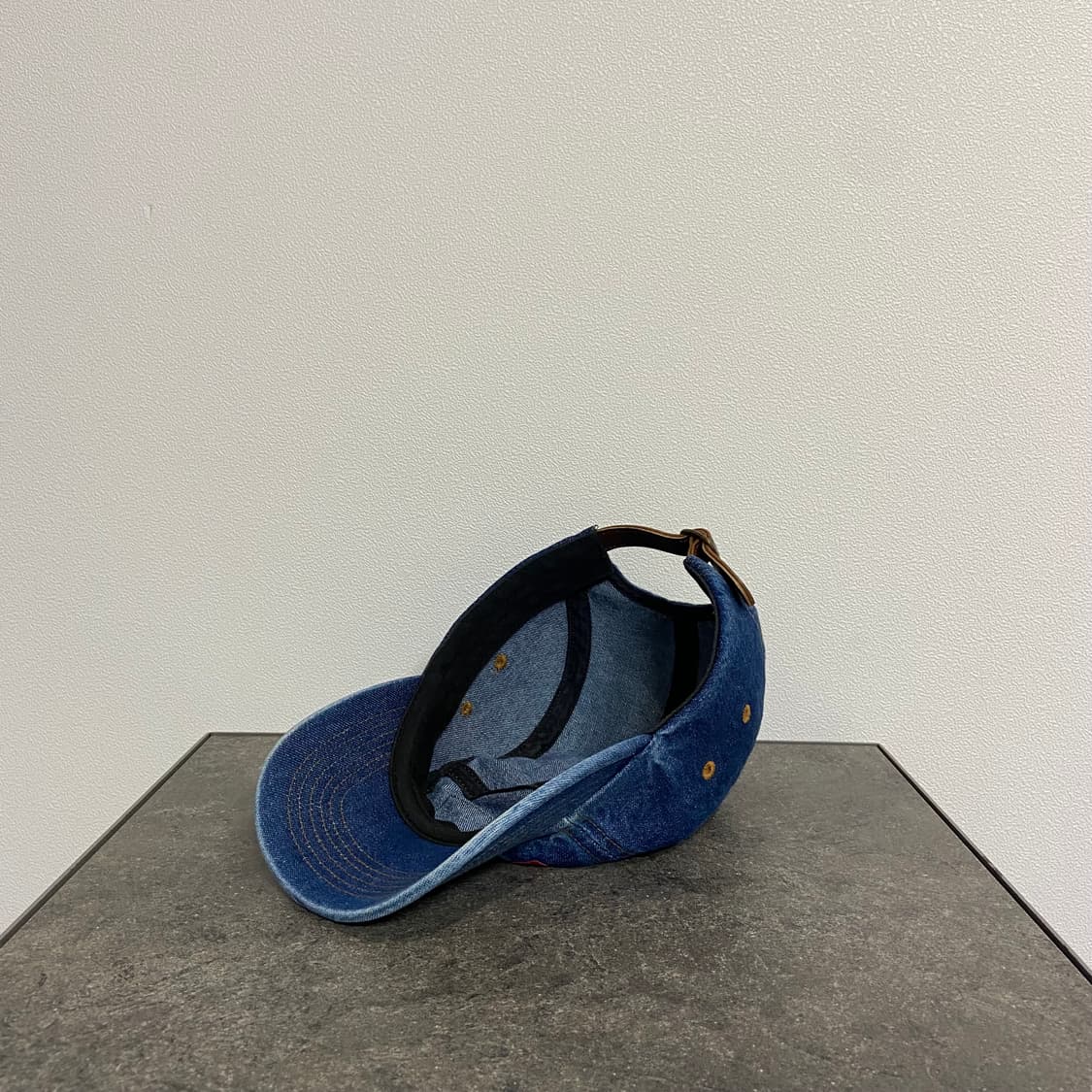 슈프림 22FW 워시드 데님 레드 박스로고 캠프캡 모자 상품이미지6