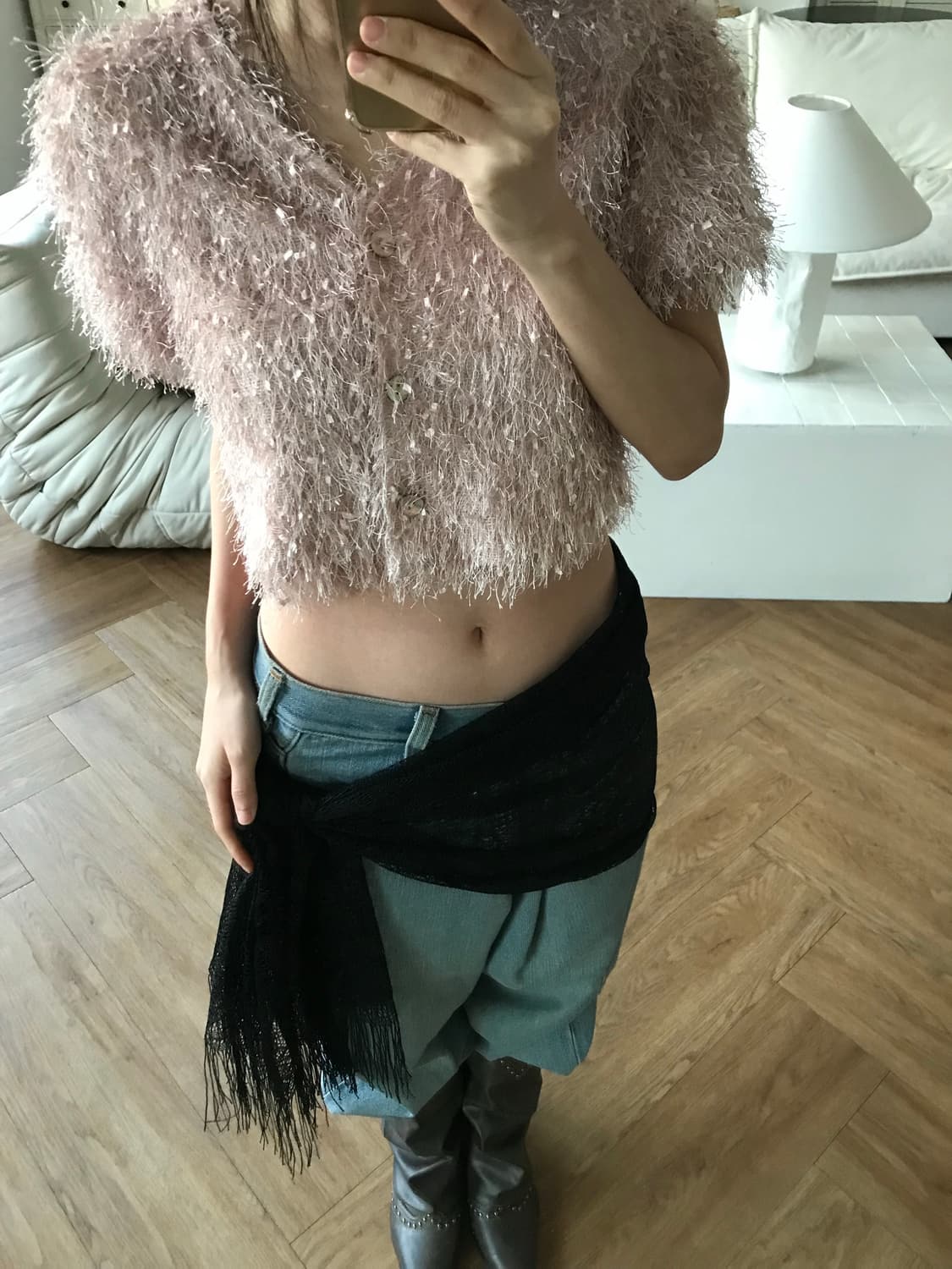 vintage pink cardigan 상품이미지4