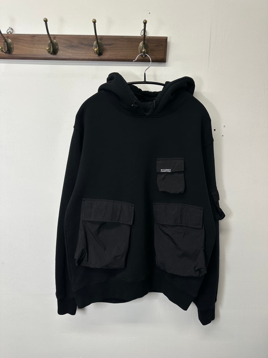 스투시 카고 플리스 후드 블랙 M 상품이미지1