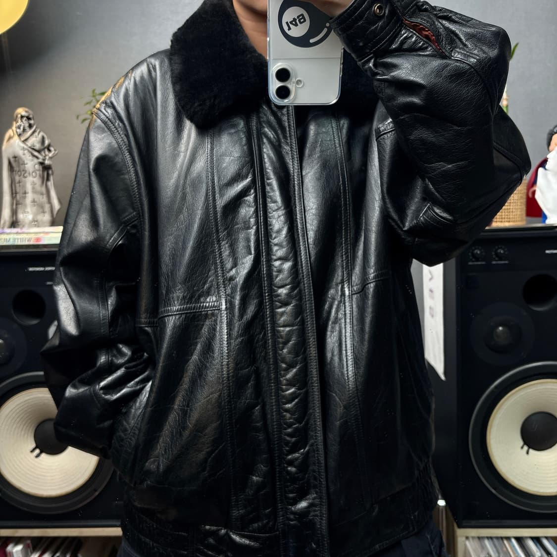 빈티지 소가죽 봄버자켓 상품이미지1