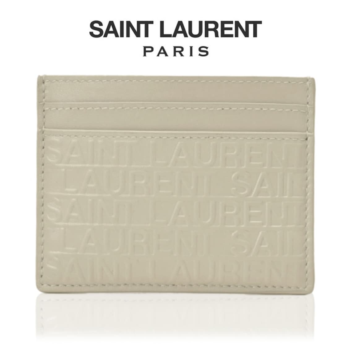 [정품] SAINT LAURENT 생로랑 로고 엠보스드 소가죽 카드지갑 상품이미지1