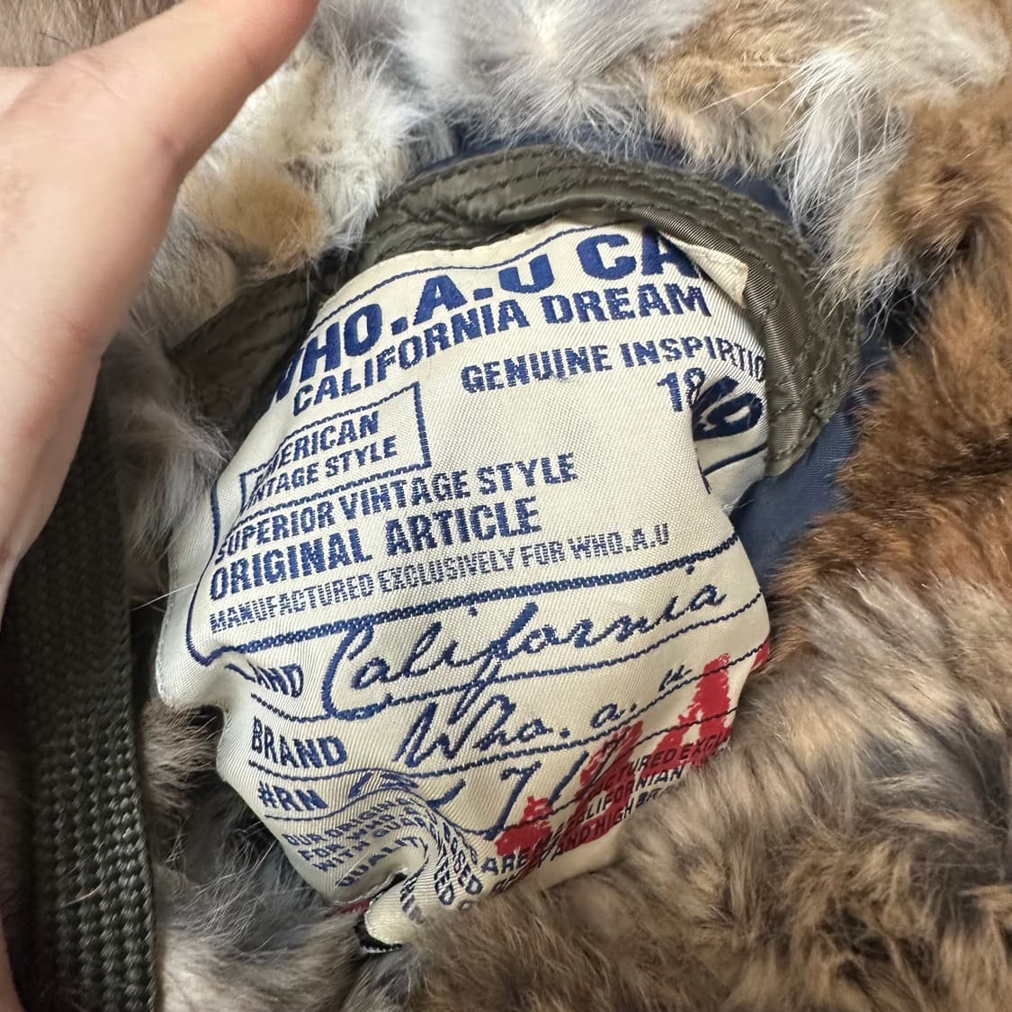 후아유 빈티지 카키울프죠숏패딩 S 상품이미지3