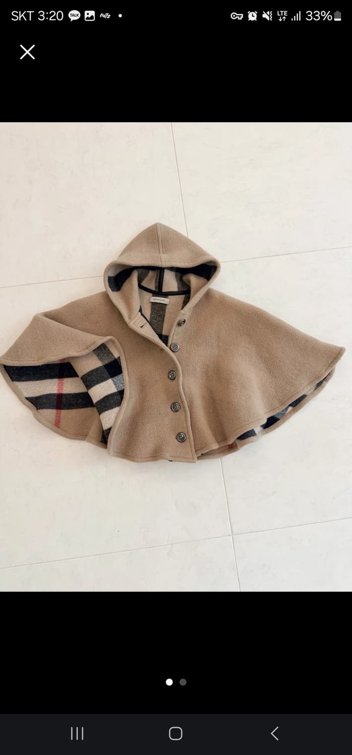 버버리 키즈 후드 망토 코트 정품 상품이미지2