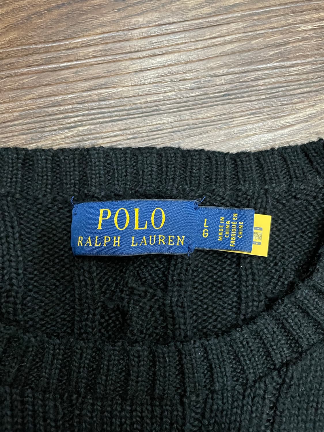 폴로 랄프로렌 케이블 니트 코튼 스웨터 블랙 상품이미지7