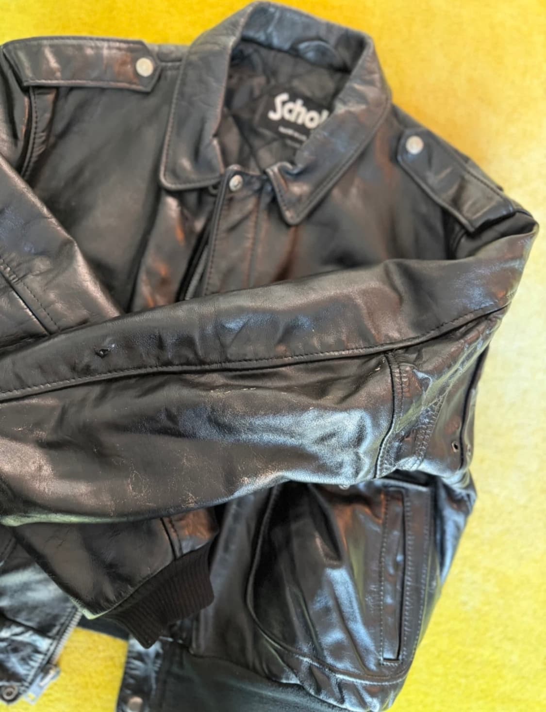 Schott NYC 블랙 가죽 자켓 L 상품이미지5
