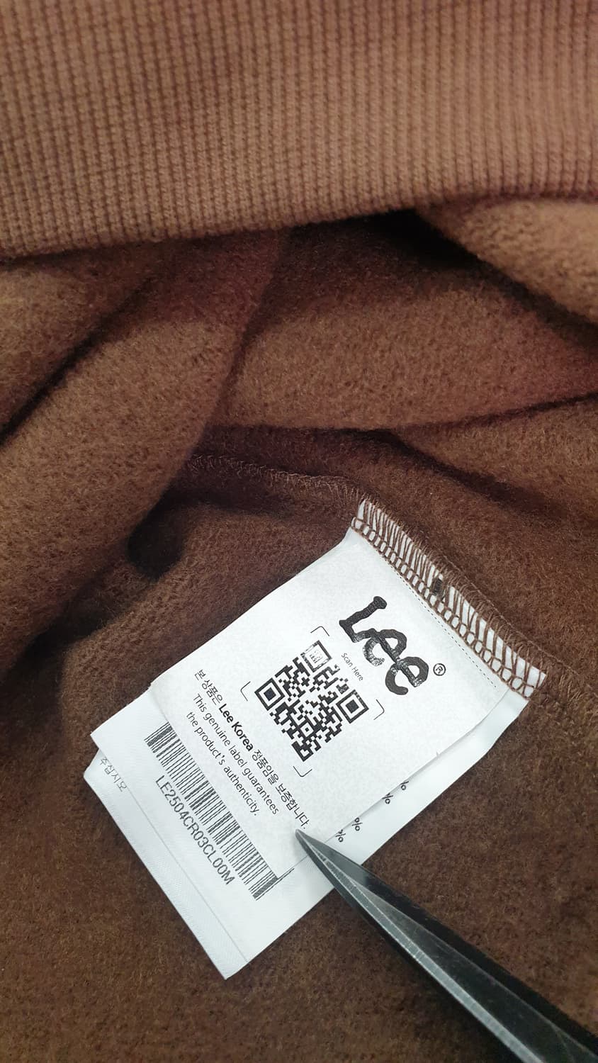 Lee 빅 로고 맨투맨 브라운 M사이즈 상품이미지7