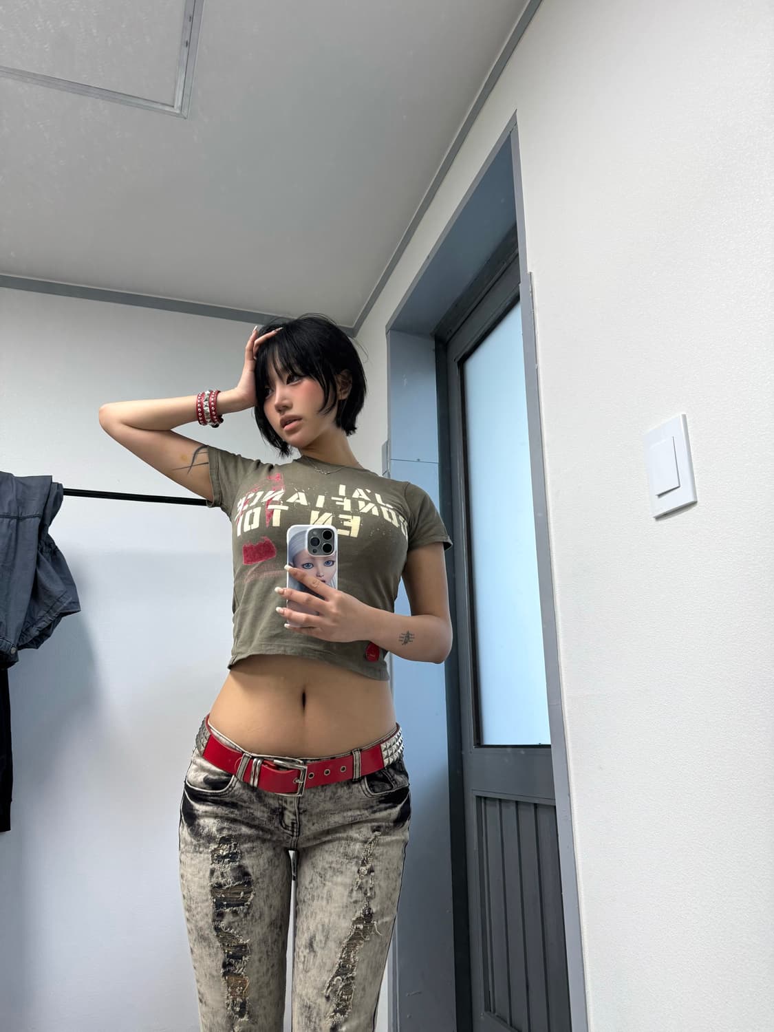 지저스 프린팅 피크 반팔 상품이미지2