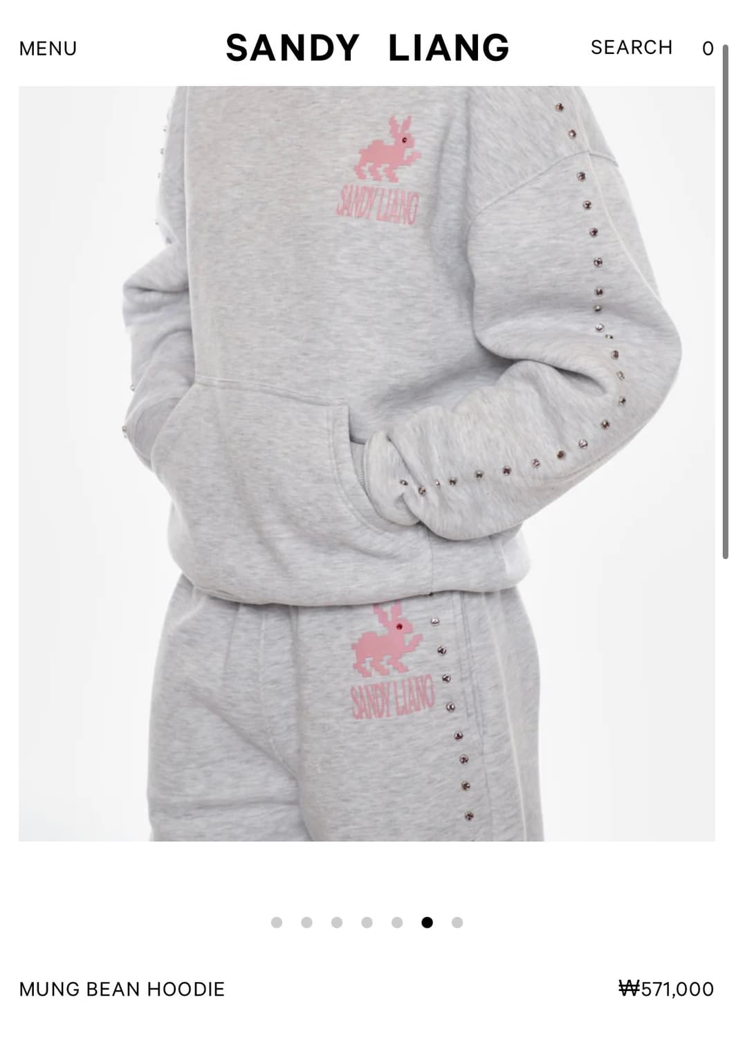 [XS,S,M]샌디리앙 26ss MUNG BEAN 스터드 후드티 상품이미지7