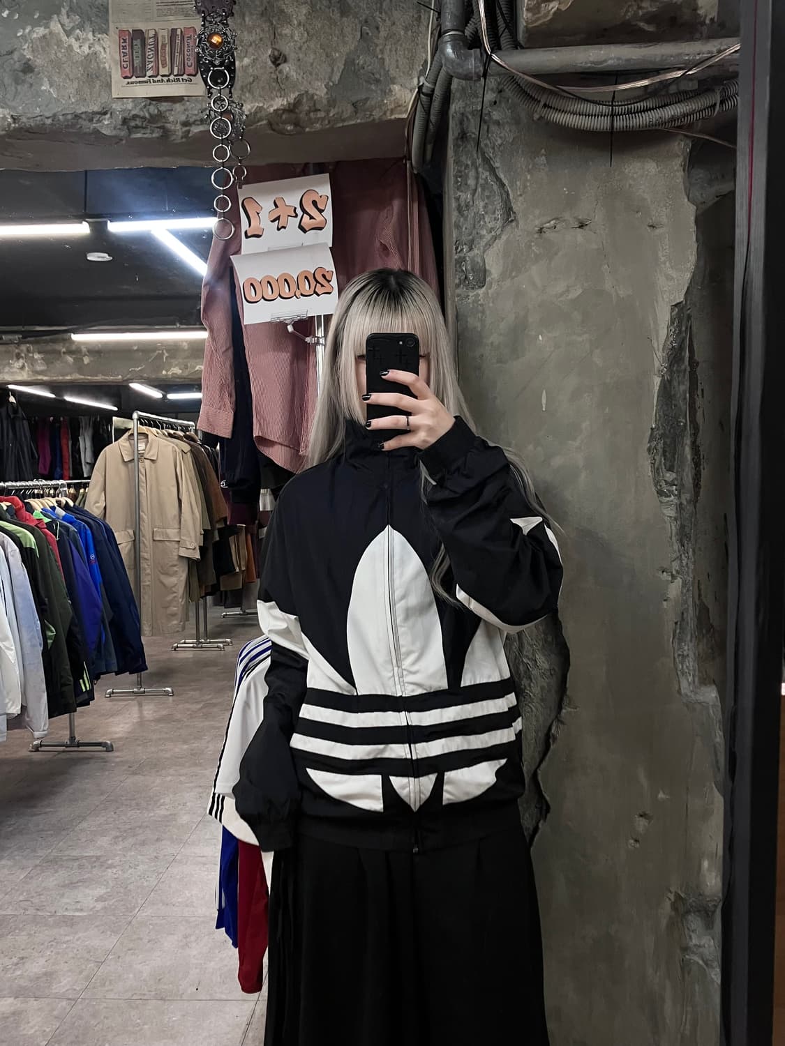 아디다스 빅로고 바람막이 블랙 M #csz3024  상품이미지2