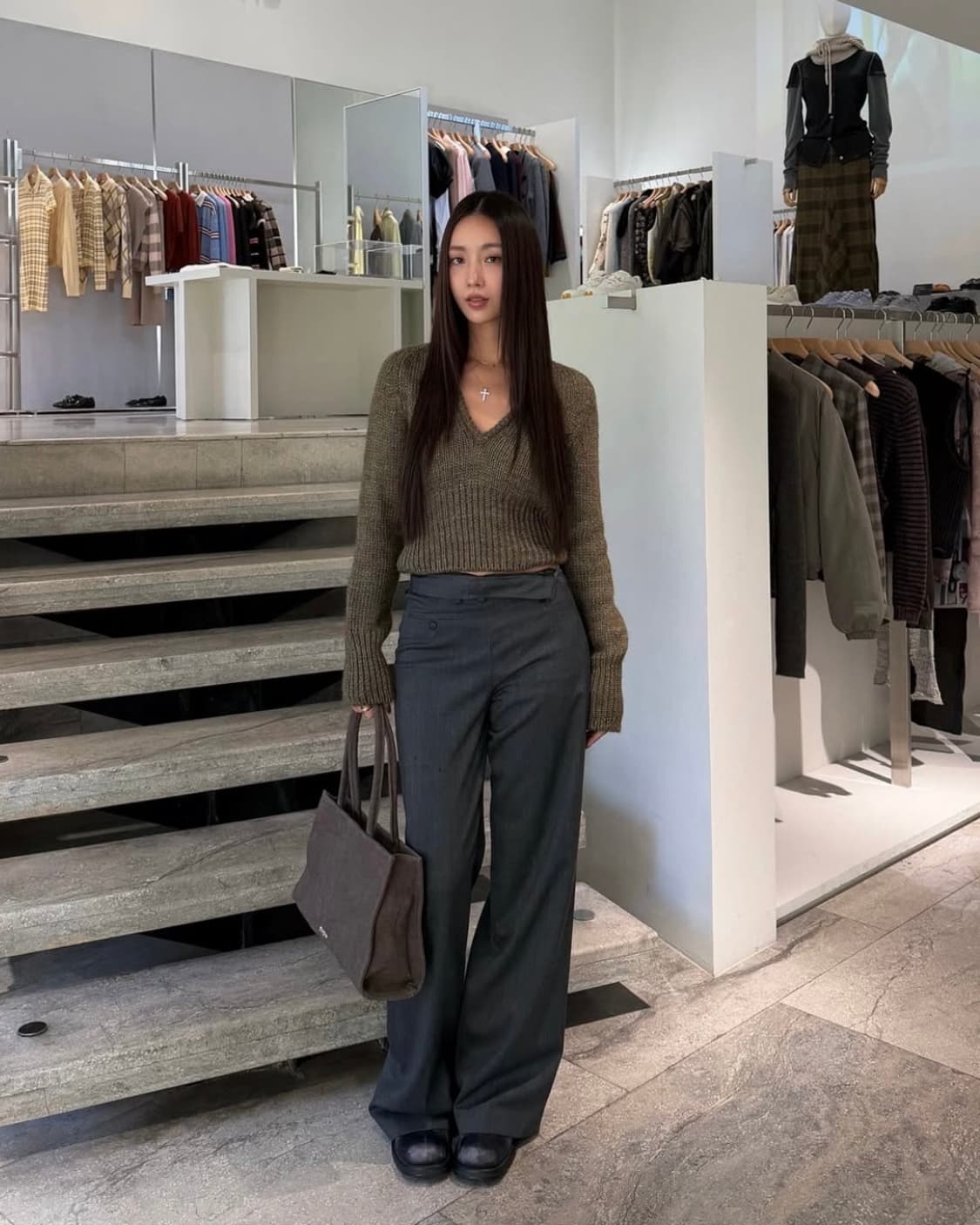 기마구아스 Annamaria 캔버스 백/브라운 상품이미지6