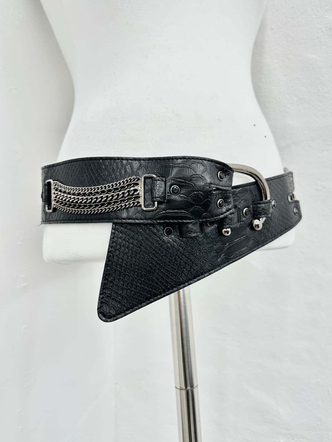 DEMOO gimmick croco pattern leather belt 상품이미지6