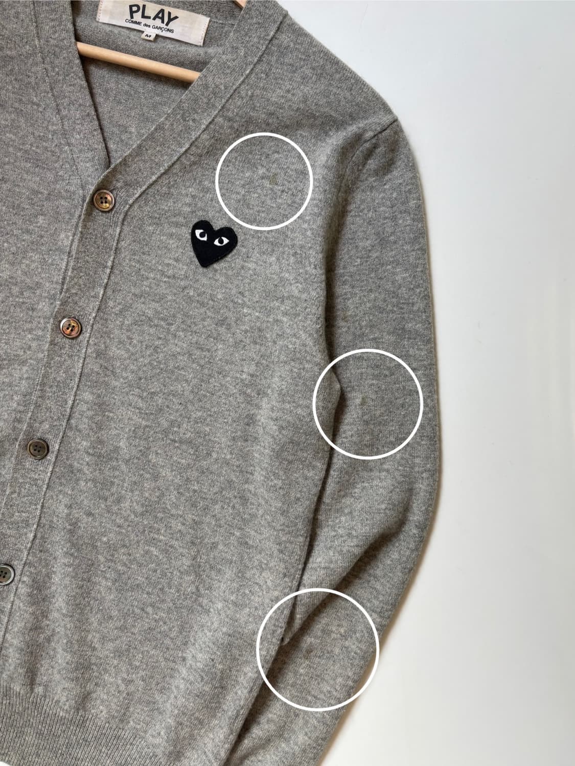 Comme des Garçons 꼼데가르송 와펜 그레이 브이넥 가디건 상품이미지10