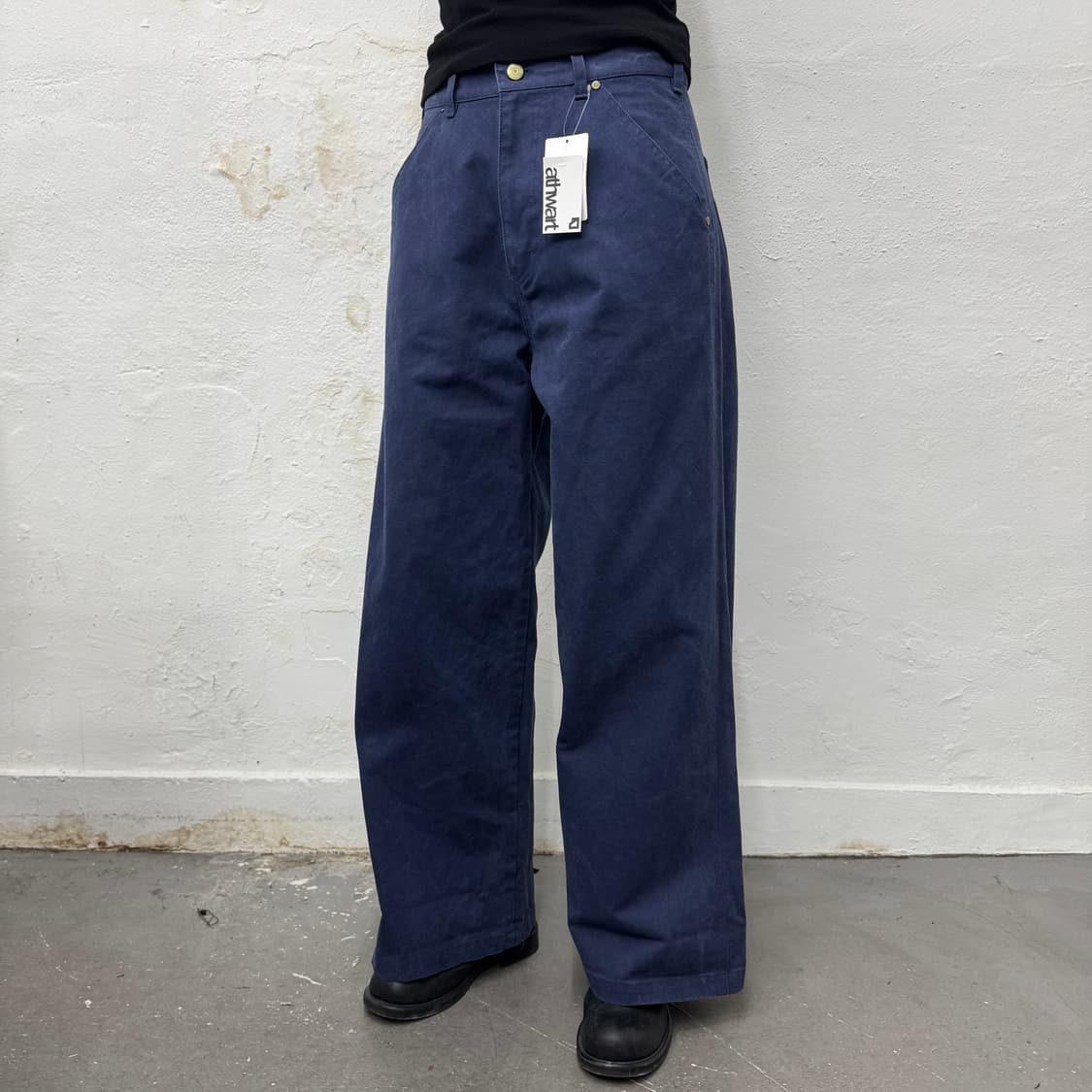 INHERIT by 저널스탠다드 블루 코튼 데님 루즈 와이드 워크 팬츠 상품이미지1