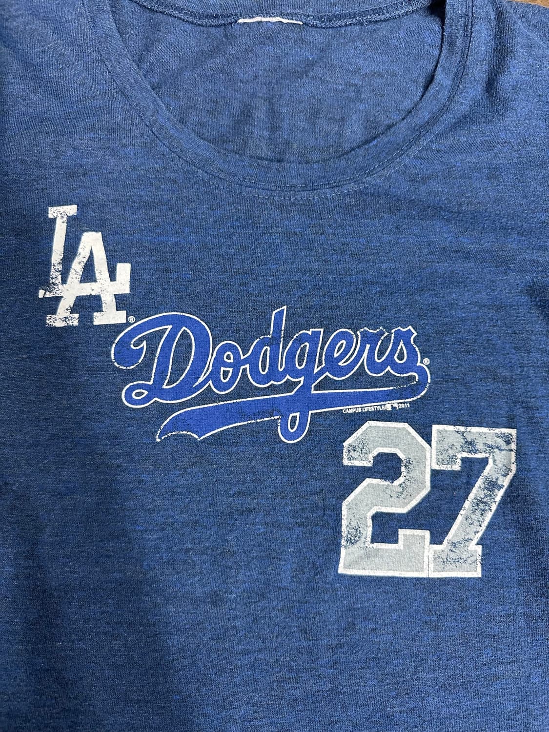 MLB LA 다저스 KEMP 27 여성 반팔 티셔츠 블루 S 상품이미지4