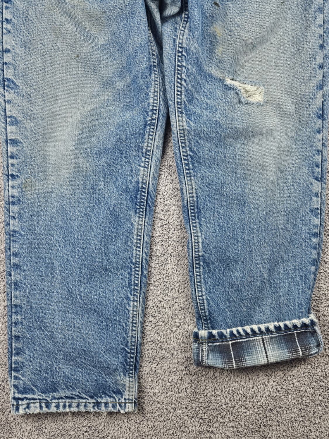 칼하트 헤비 플란넬 체크 데님 워크 팬츠 (34 X 30) / 10051 상품이미지6