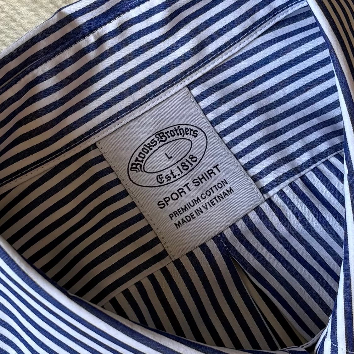 [L/102-105] Brooks Brothers 네이비 스트라이프 셔츠 상품이미지3