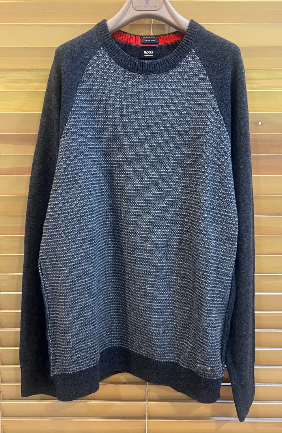 휴고보스 BOSS 남성 그레이 라운드울니트 

 상품이미지1