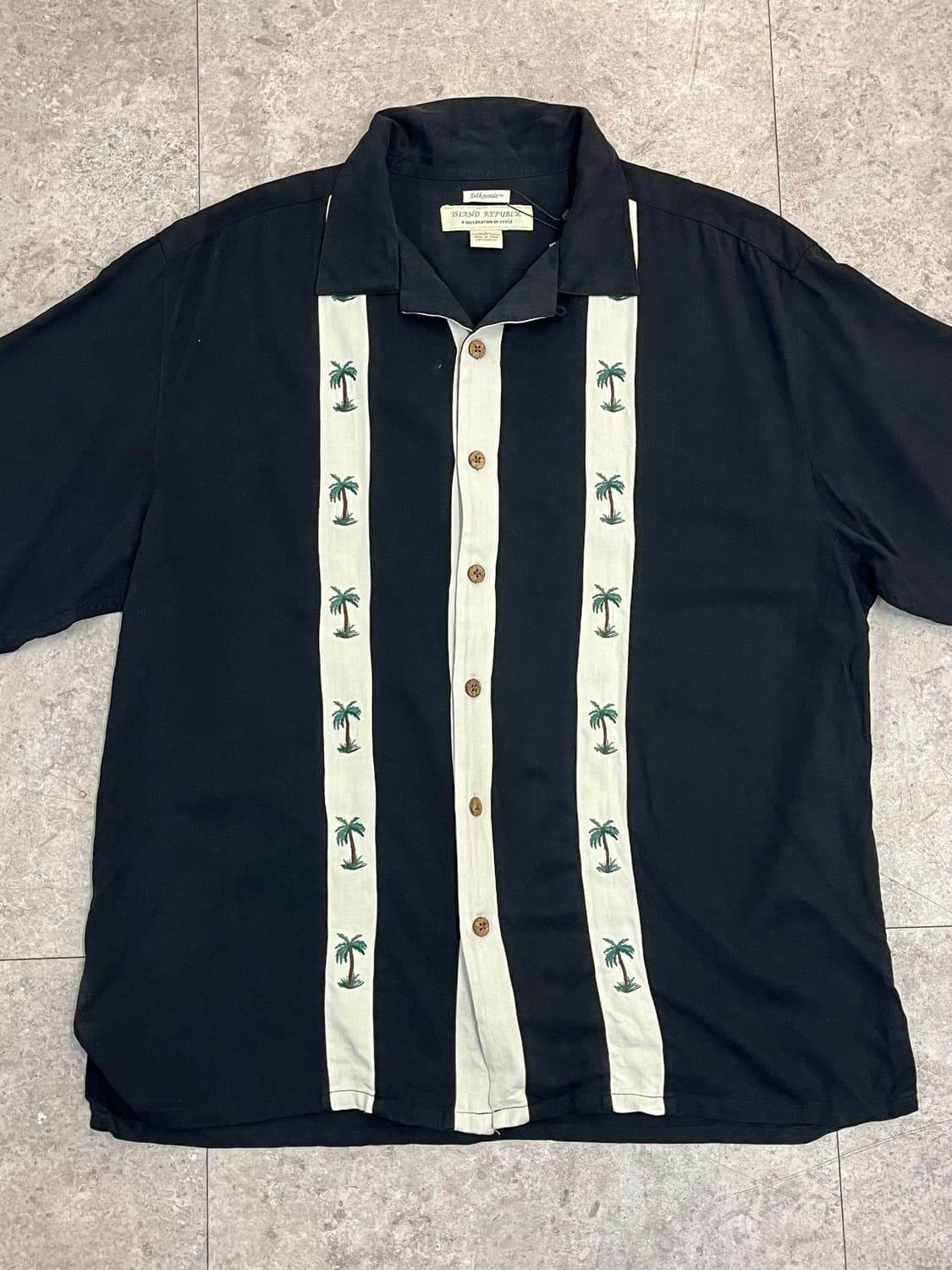 빈티지 야자수 반팔 셔츠 블랙 L #csz3499 상품이미지4