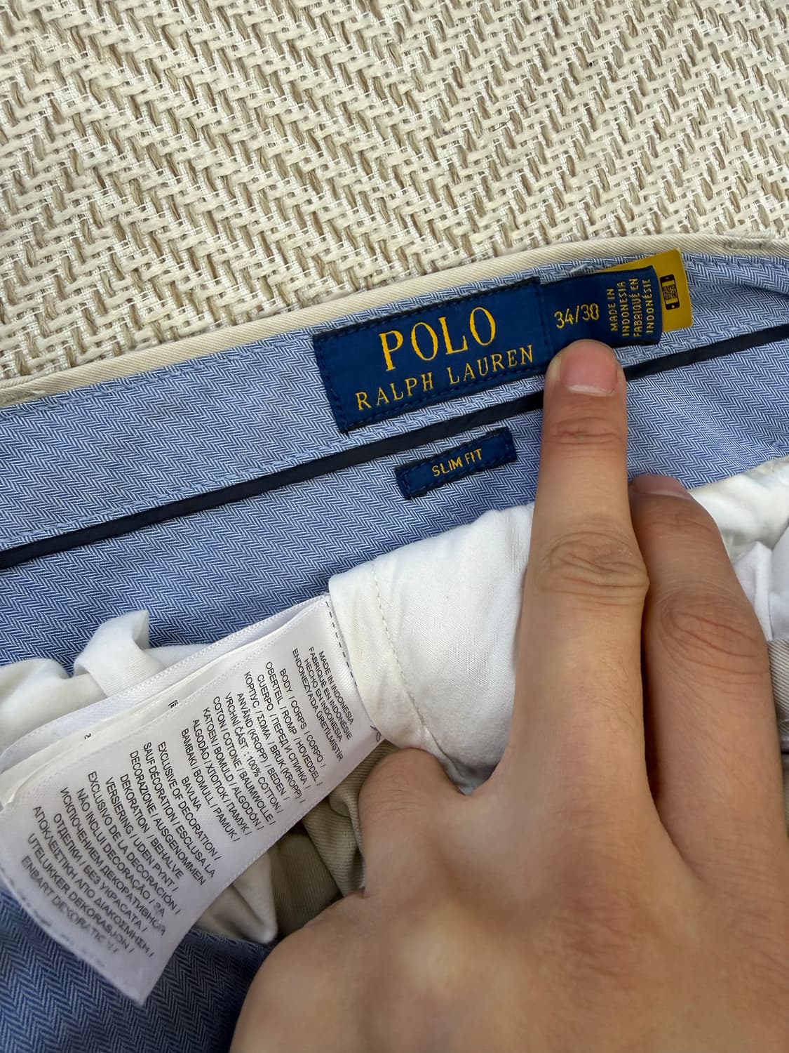 정품) 폴로랄프로렌 신형 남성 베이지색 면바지 36 상품이미지8