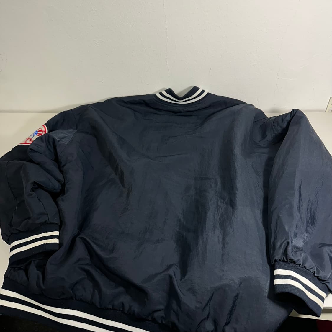 FREE VTG 다크네이비 MLB 뉴욕양키즈 야구점퍼 바시티자켓 상품이미지5