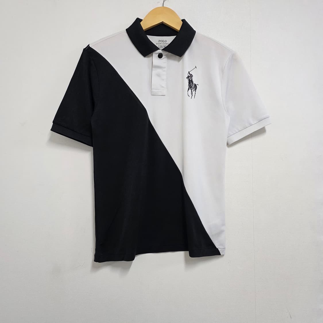 90 희귀템 폴로랄프로렌 기능성 빅포니 반팔 럭비티 흰검 상품이미지1