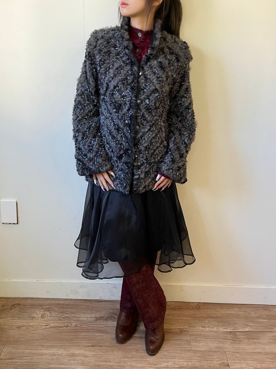 japan vtg 래빗 퍼 리버시블 자켓 상품이미지8