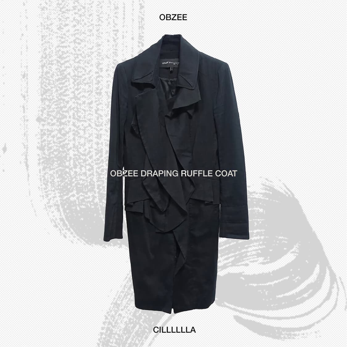 [55] OBZEE 오브제 드레이핑 러플 레이어드 코트 상품이미지1