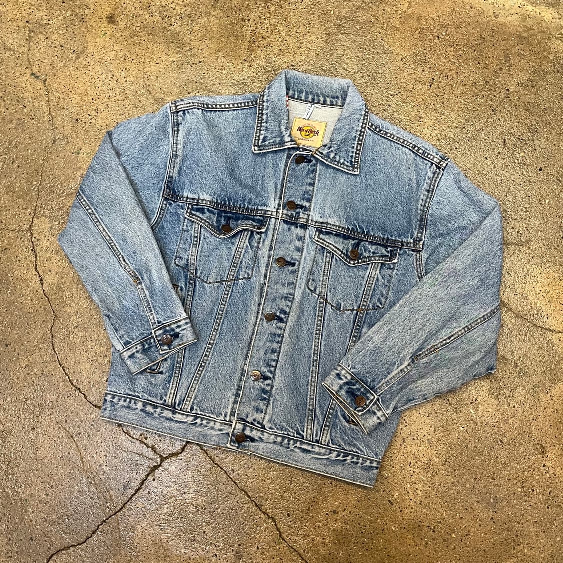 레어 90s 빈티지 하드락카페 도쿄 데님자켓 청자켓 상품이미지7