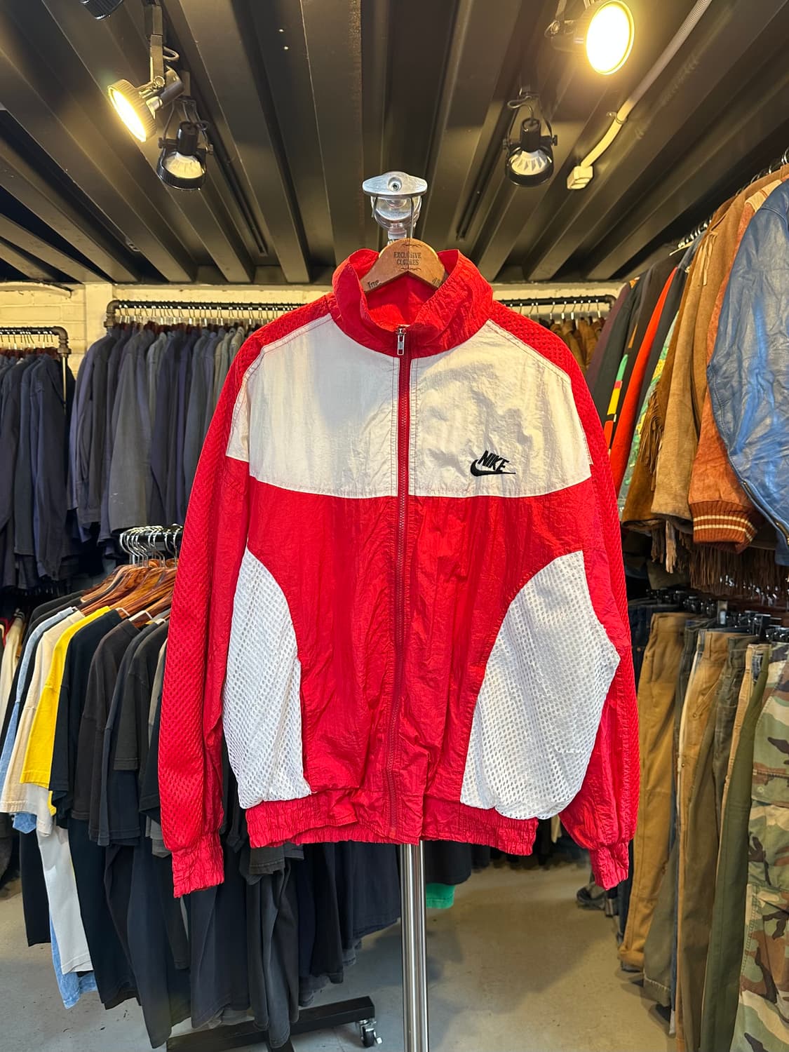 90s 올드스쿨 나이키 스우시 커스텀 메쉬 트랙 자켓 상품이미지1