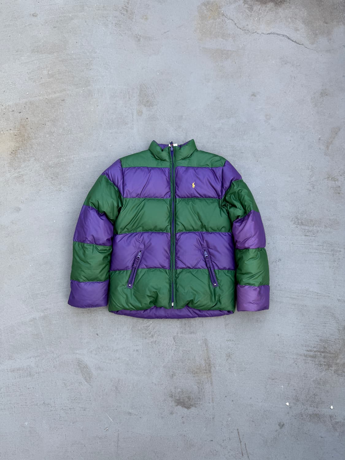 폴로 컬러배색 패딩 상품이미지1