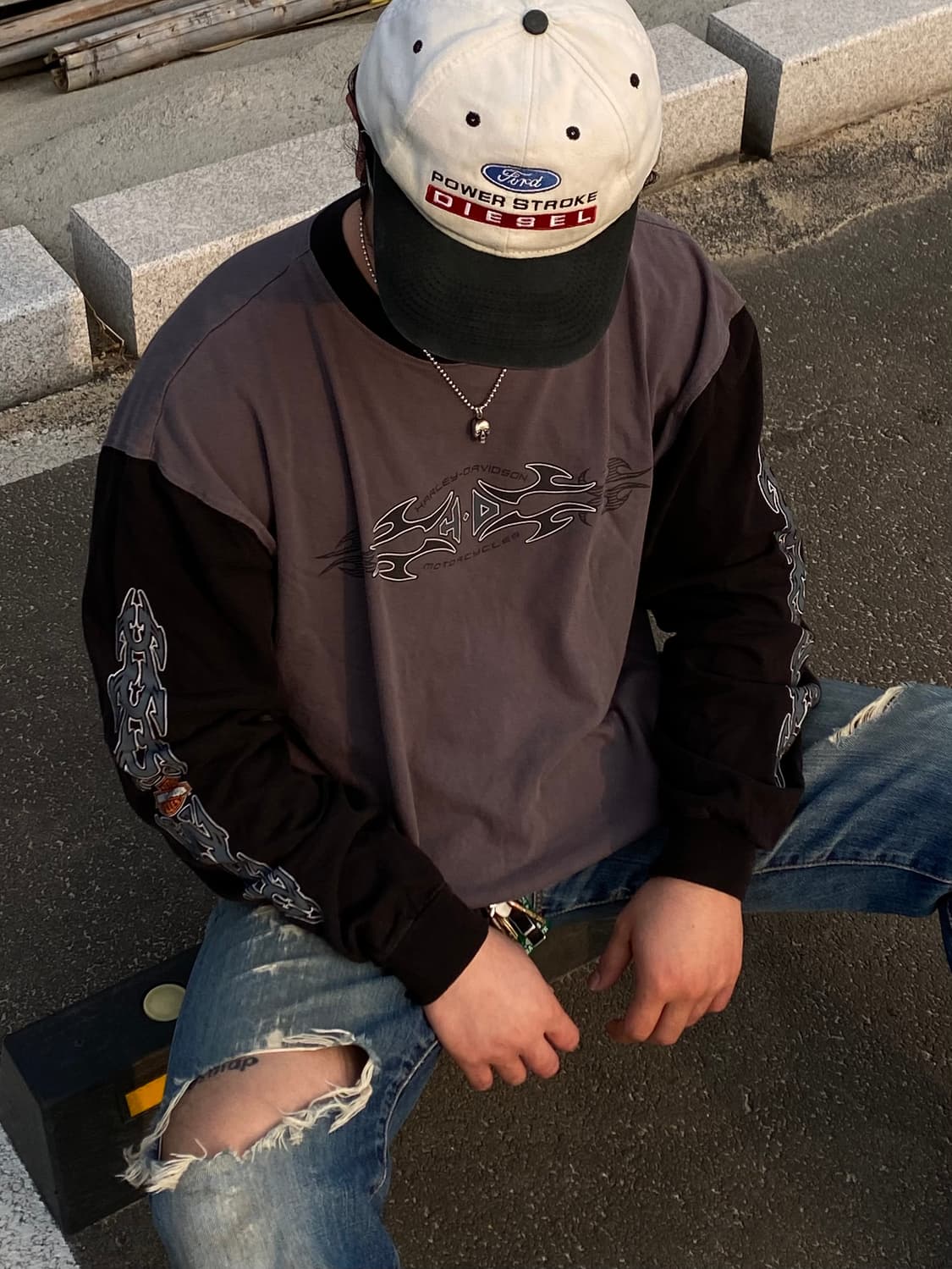 00’s Harley Davison tribal long sleeve 상품이미지1