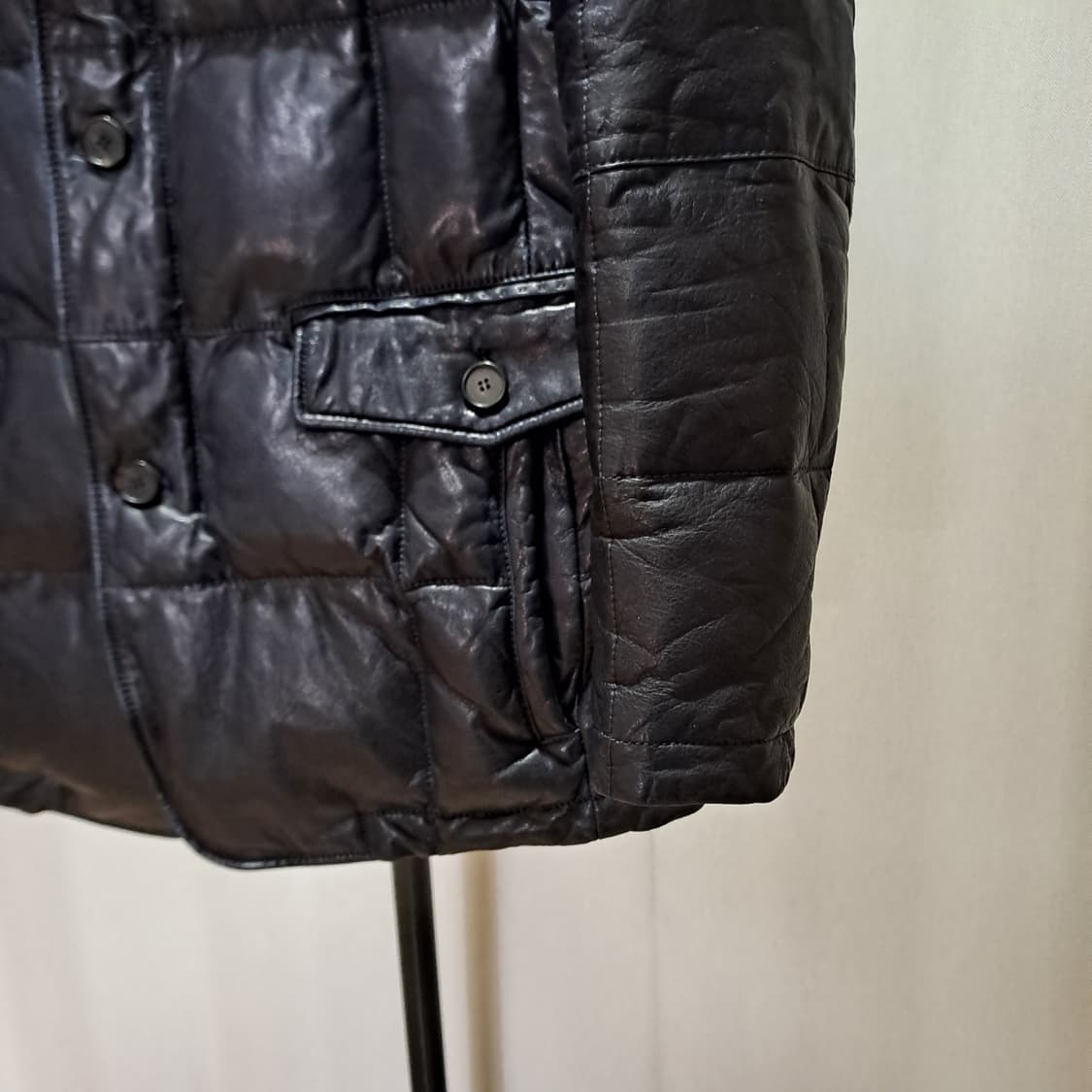 (택포) 양가죽 구스다운 블랙 자켓 95 B575 상품이미지4