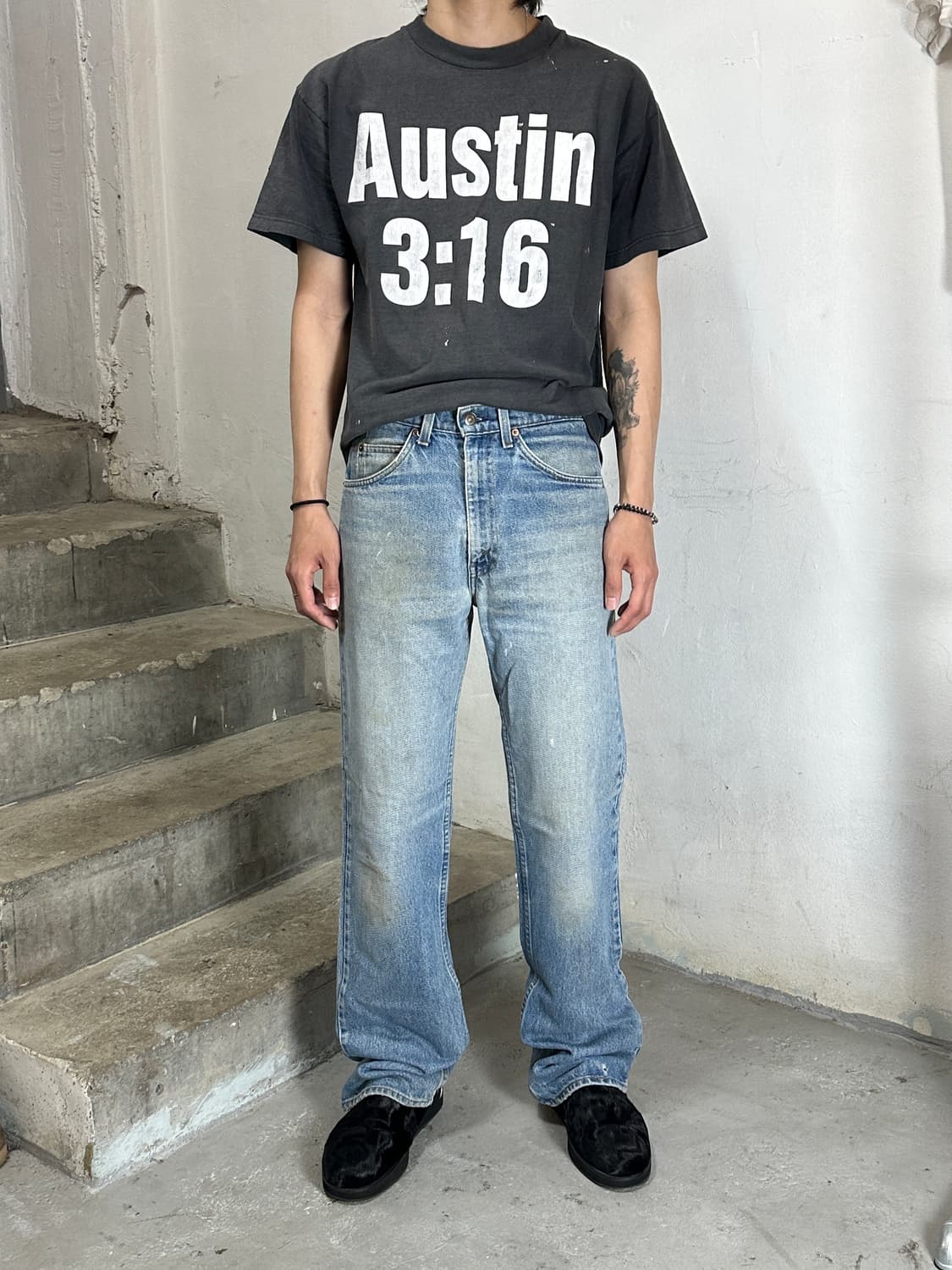 80's USA 빈티지 리바이스 517 오렌지탭 부츠컷 하드 페이딩 상품이미지2