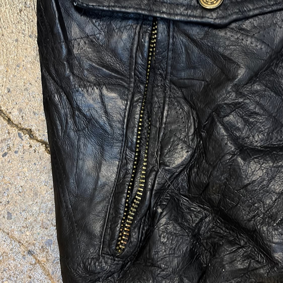 90s USA 빈티지 패치워크 버펄로 가죽자켓 상품이미지6